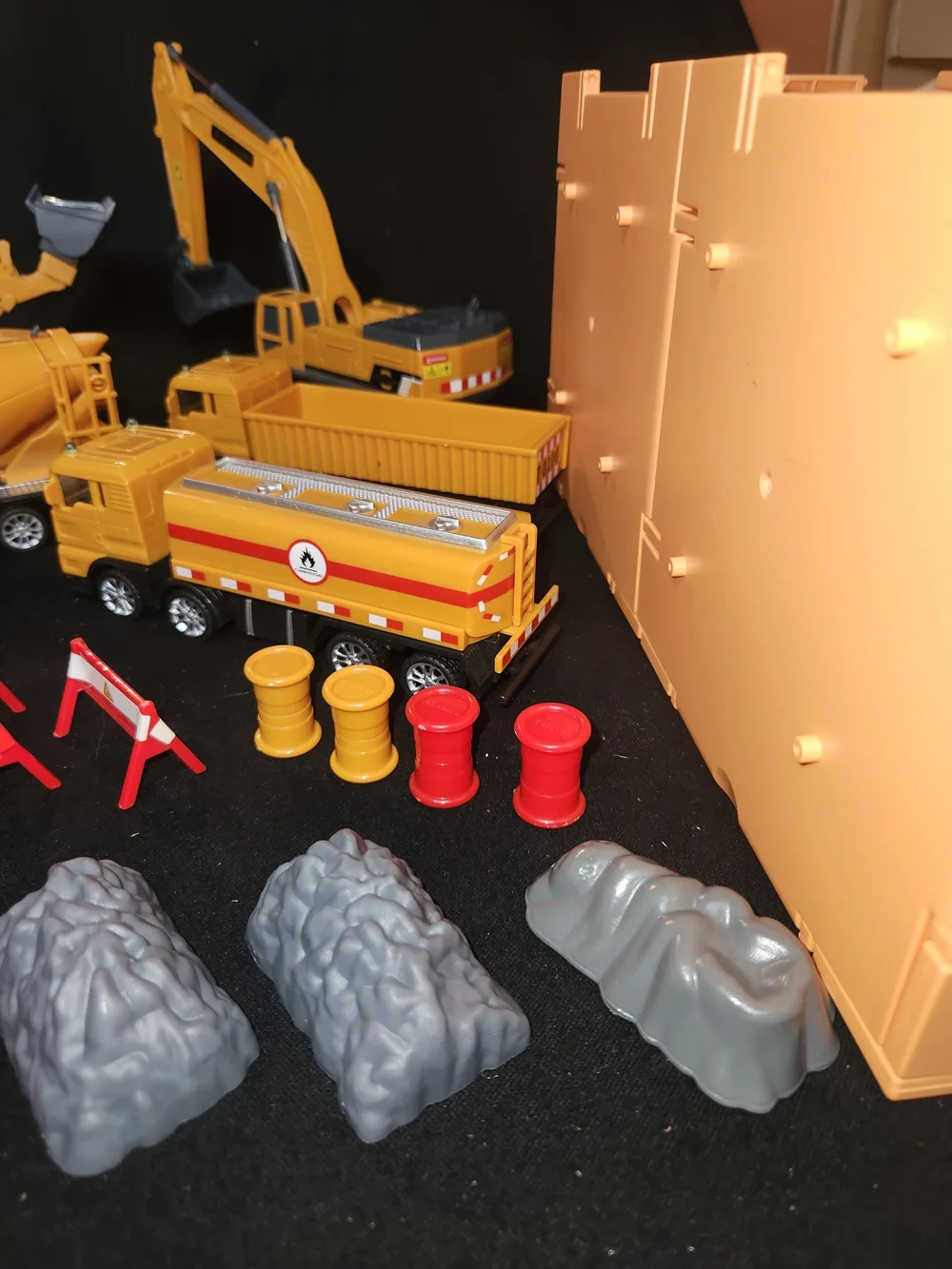 Yellow Construction Playset with Trucks and Accessories - Kids Toys #334